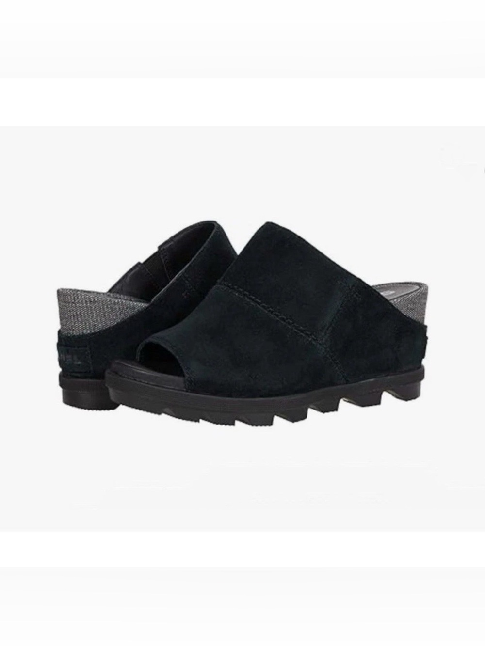New Sorel Joanie II Slide Black Size 6 B Wedge Shoes Women
